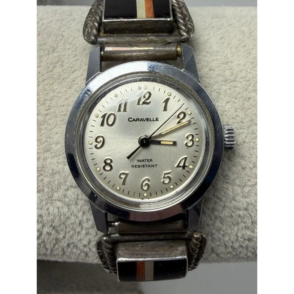 Caravelle Native Indian‎ Style Band Sterling Silver 24MM 5.75